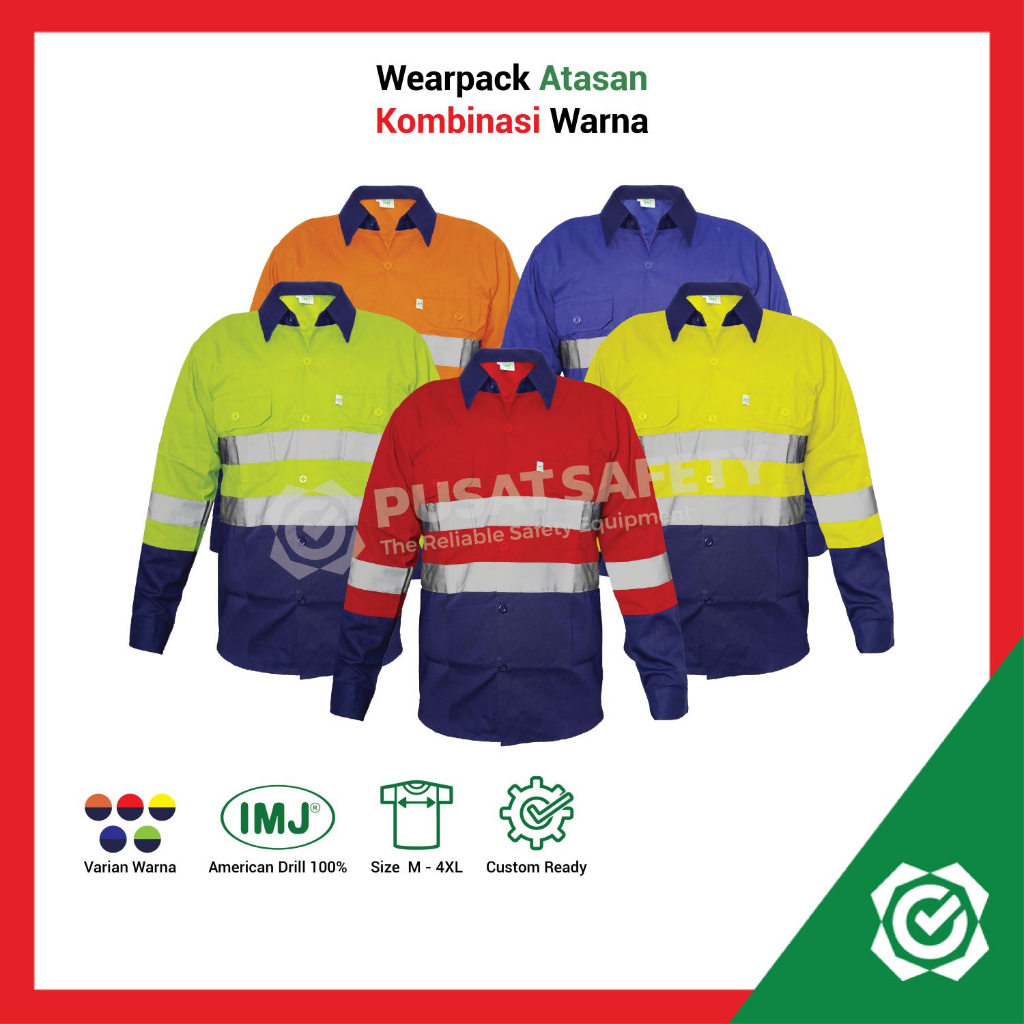 Baju Safety Wearpack Atasan Lengan Panjang Kombinasi IMJ