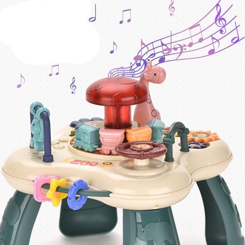 Mainan Anak Multifungsi Musik Happy Zoo Mini Game Table Kidu Baby