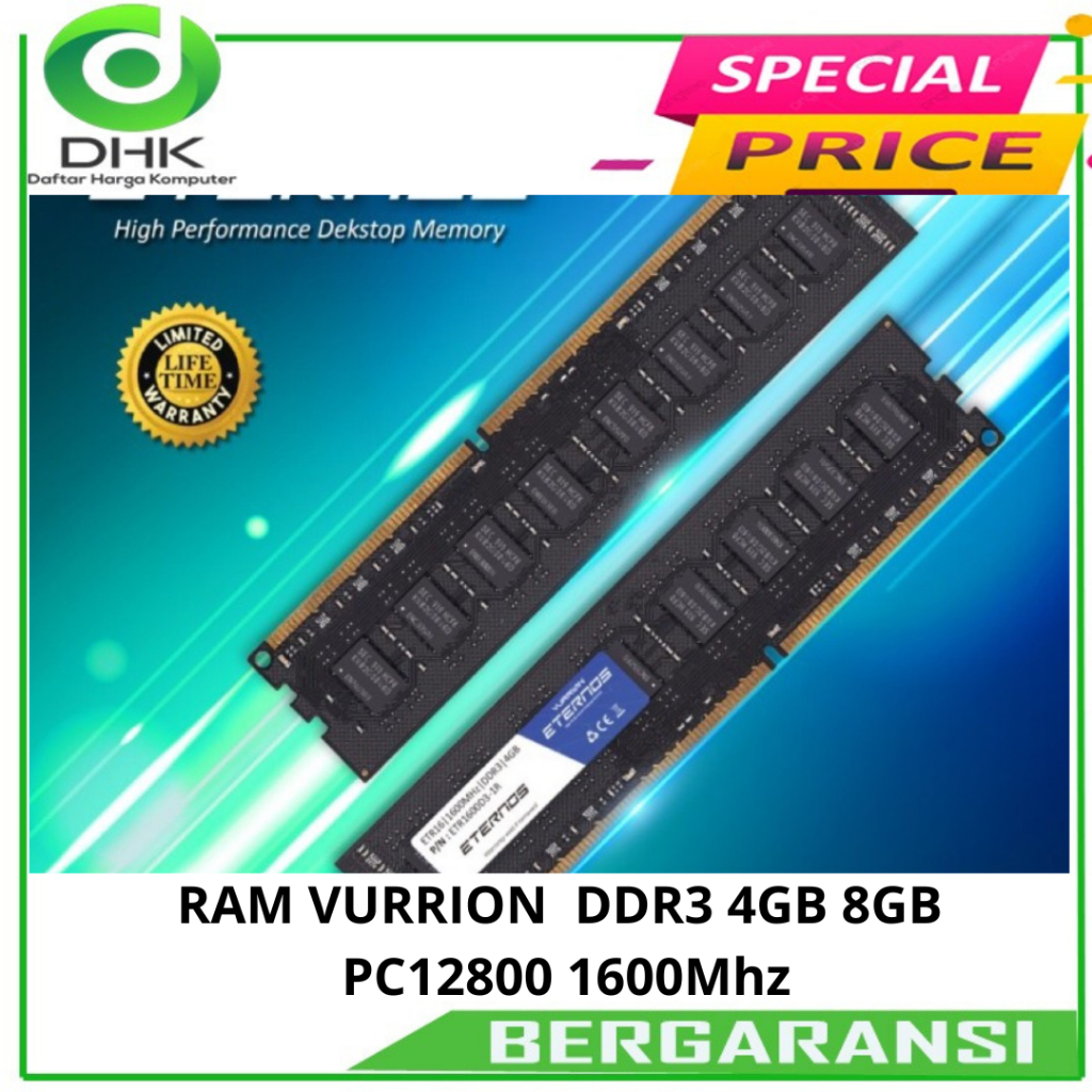 RAM LONGDIMM VURRION DDR3 4GB PC12800 1600Mhz