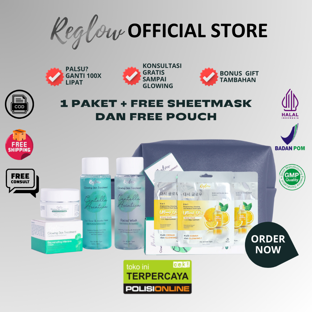 Skincare wajah acne untuk jerawat ber pom reglow