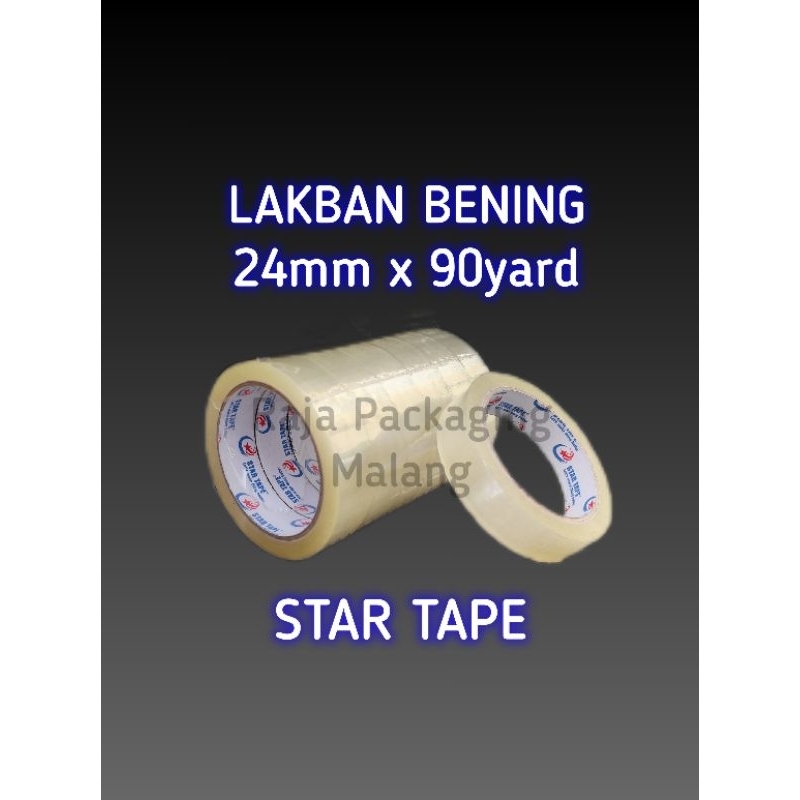 

Lakban Star Tape (6roll) Bening24mm x 90yard Murah