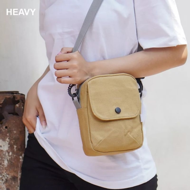 tas slingbag heavy bahan kanvas casual tas selempang pria wanita