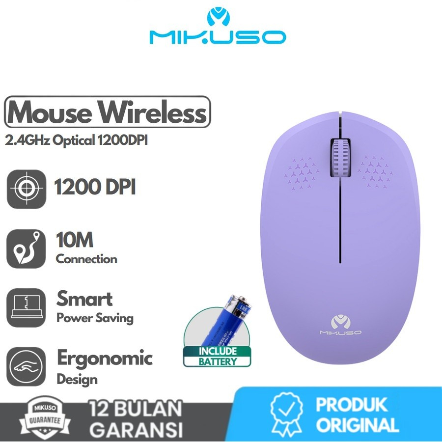 MIKUSO MOS-W080 Mouse Wireless USB 1200DPI 2.4Ghz Office Computer