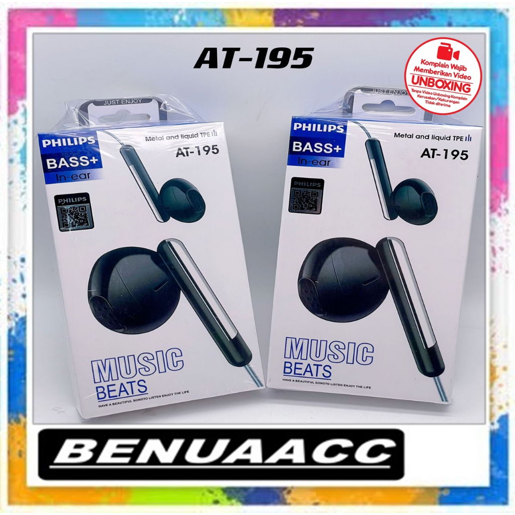 (ba) HF HEADSET PHILIPS AT-195 SUPER BASS PACKING IMPORT