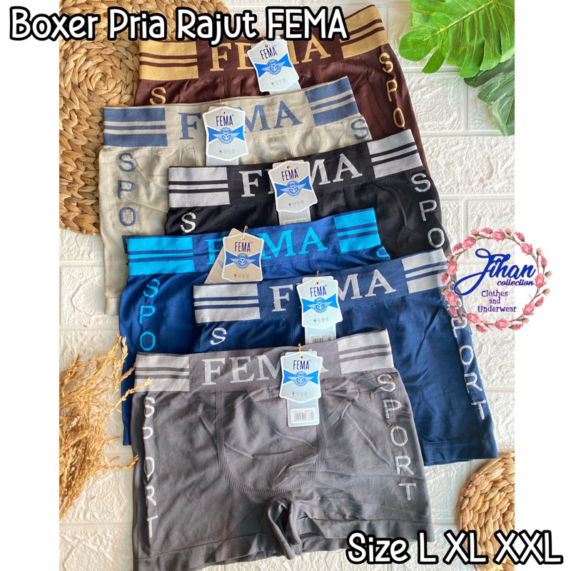 BOXER PRIA FEMA RAJUT JUMBO IMPORT