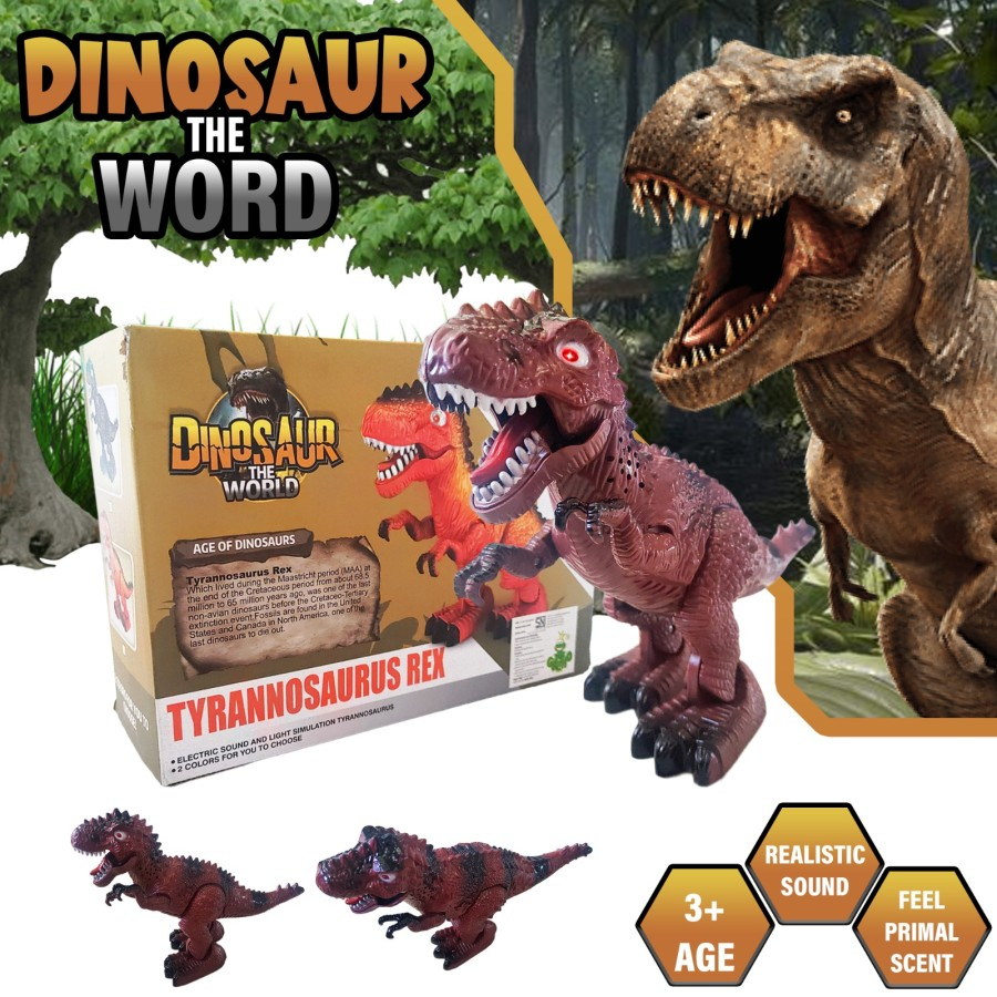 Mainan Robot Dinosaurus The World T-Rex Berlampu Dan Bisa Berjalan