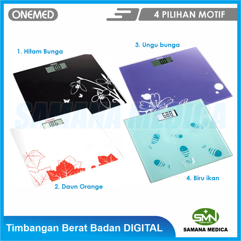 Timbangan Berat Badan Digital ONEMED EB9360 Berat Max 150kg - ada 4 pilihan motif