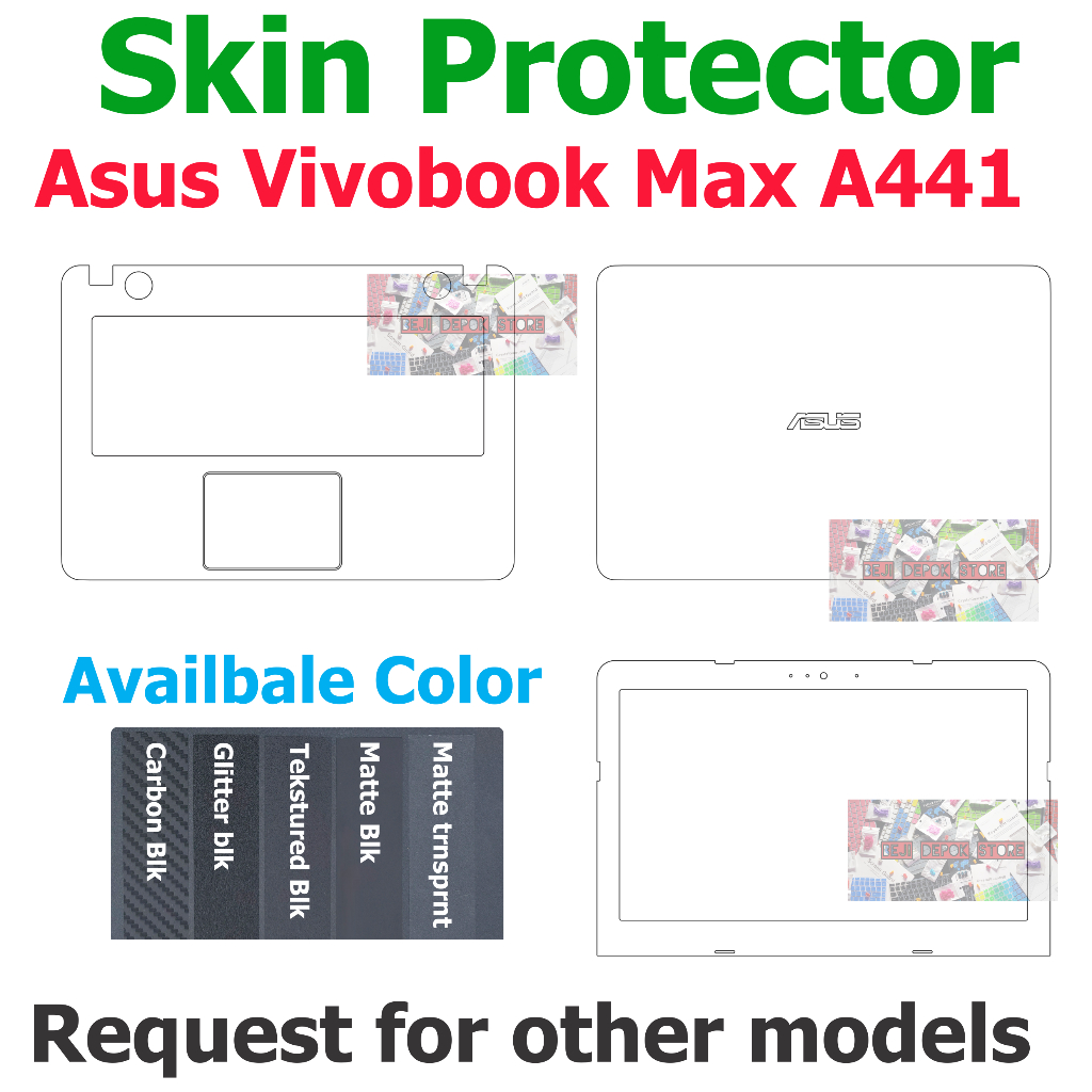 Asus Vivobook Max A441 skin Guard Protector Palmrest Transparent Matte