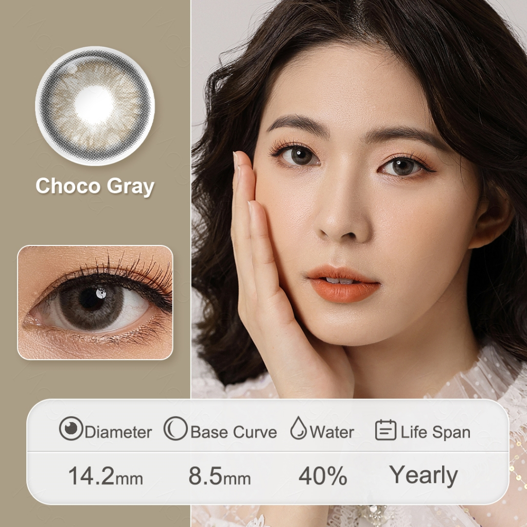 Magister softlens gray (COD)Sepasang lensa kontak softlens dubai berwarna diameter 14.5MM soflen mata soflen soplen murah soflen normal softlens hitam