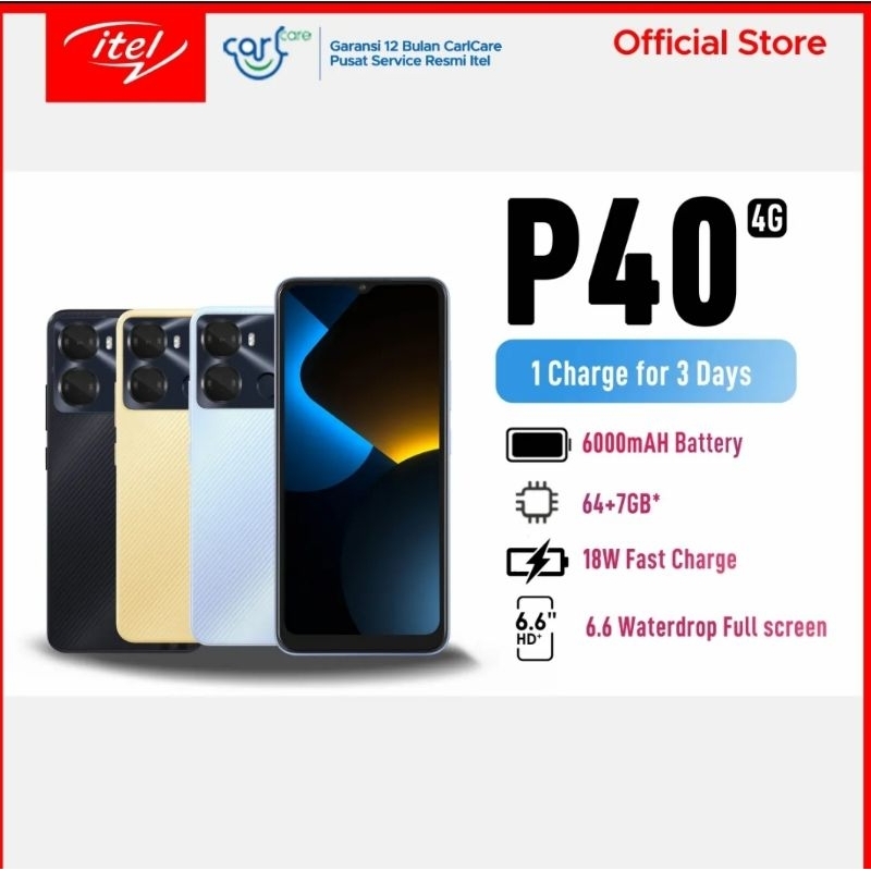 Itel P40 RAM 4GB - 64GB GARANSI RESMI