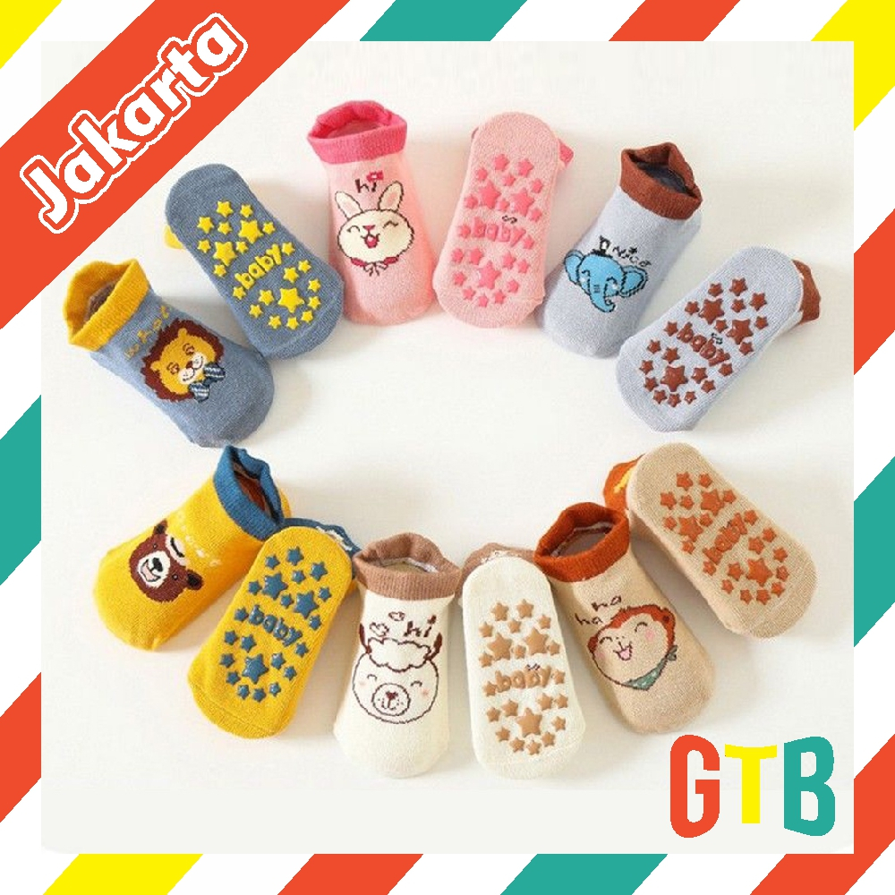 ❤️GTB❤️ Kaos Kaki Anak Bayi Balita Animal Sock Anti Slip Unisex 0 3 tahun KK075