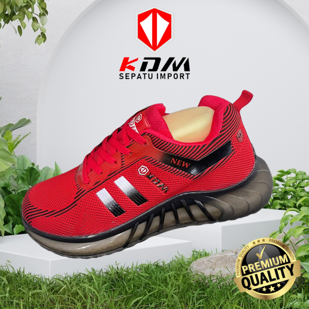 Sepatu Olahraga Sepatu Lari Sepatu Running Sepatu Pria Premium Import KDM LF1624 NEW RED