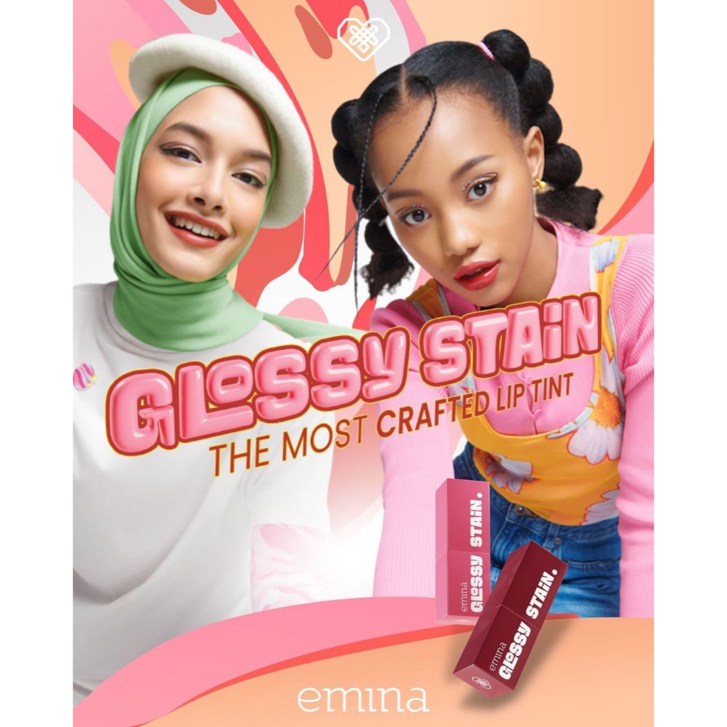 EMINA Glossy Stain Indonesia / Lipstick Facial Wash Face Scrub Essence Toner Serum Day Night Eye Cream Sunscreen Sheet Sleeping Clay Mask Masker Moisturizing Lip Tint Matte Gloss / Bright Stuff Ms Pimple Acne Solution Sun Protection Battle Spf Gel Paket