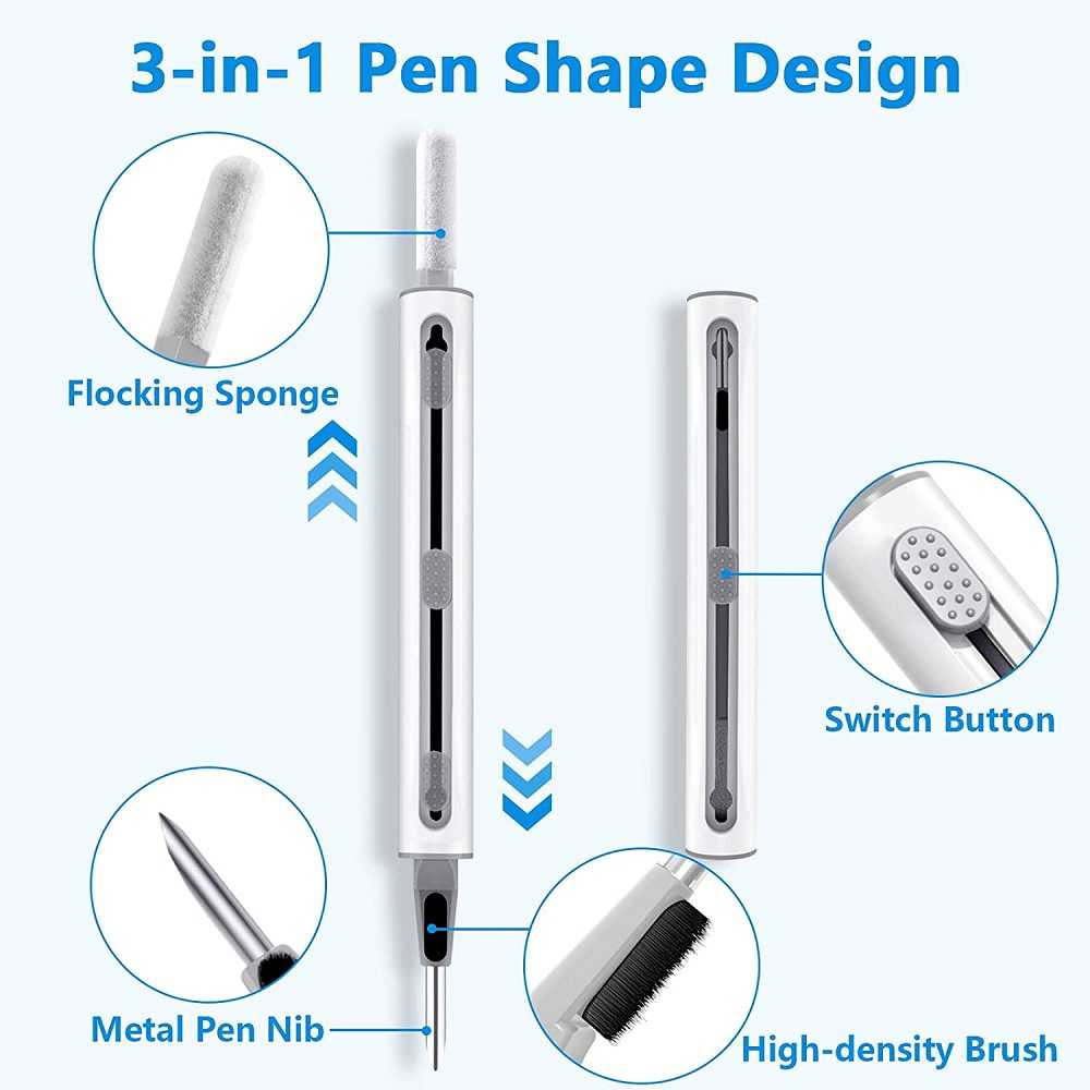 Pembersih Earphone Multi Cleaning Pen Portable 3 in 1 Penggunaan Universal Portable Pembersih Erphon Berkualitas