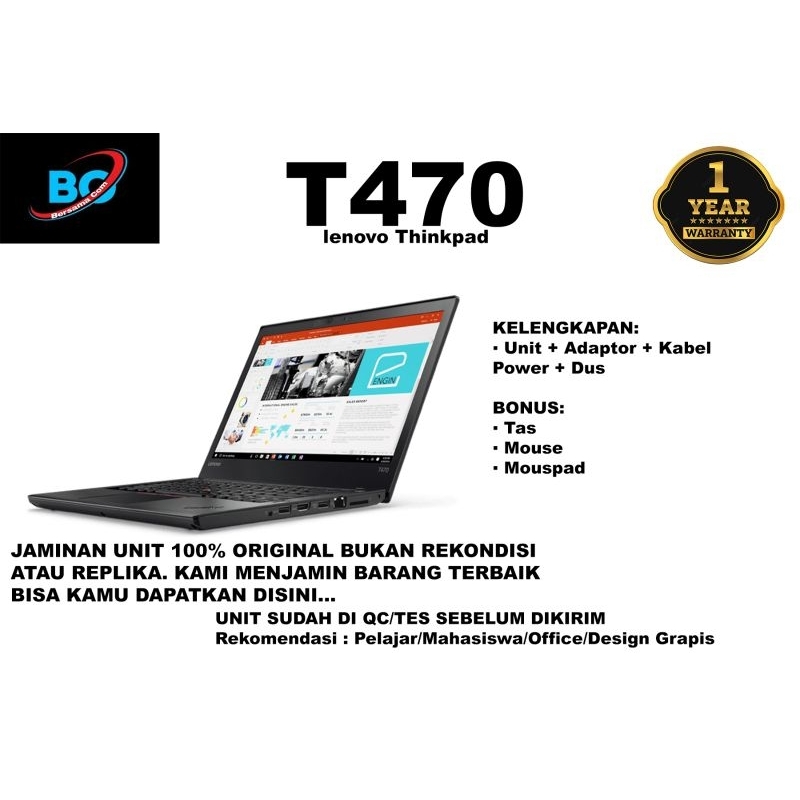 Laptop Murah Second Core i7 / i5 Ram 8GB SSD 256GB varian