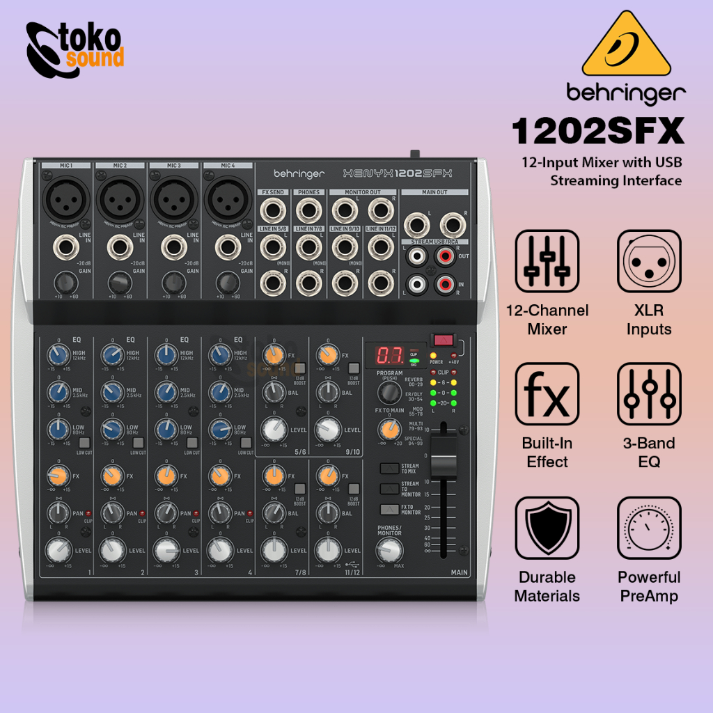 Behringer Xenyx 1202SFX 1202 SFX - 12 Input Mixer Analog With Multi FX