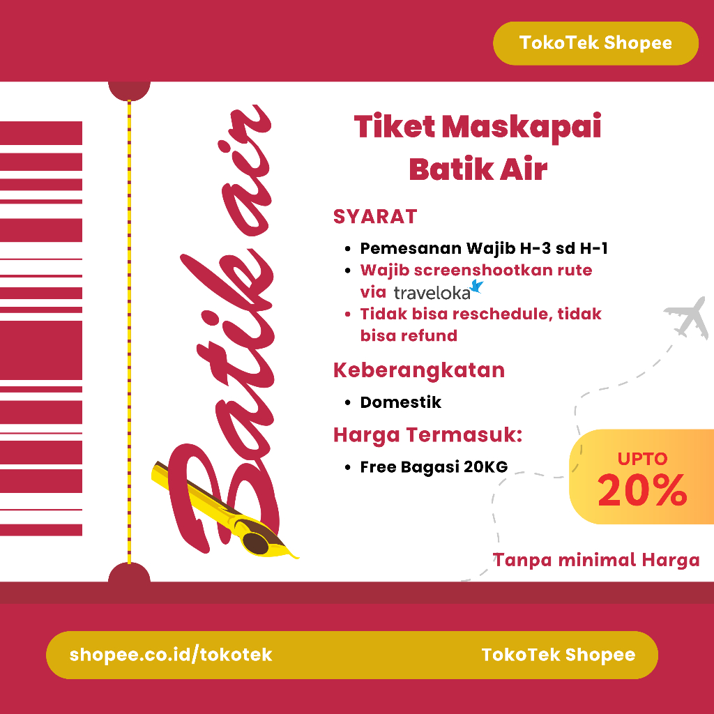 Tiket Pesawat Domestik Batik Air Diskon Up To 20%