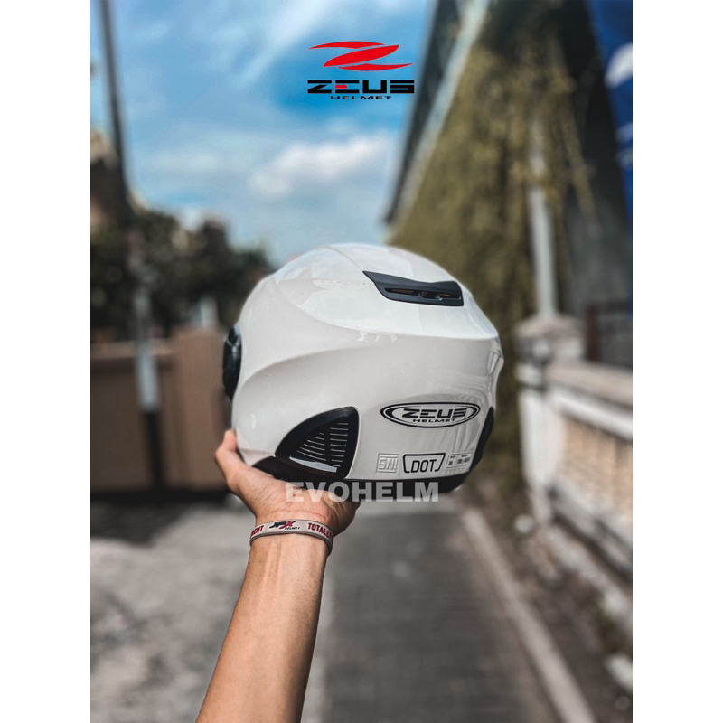 ZEUS ZS611 SOLID WHITE ORIGINAL HELM ZEUS 611 ZS 611 WHITE SOLID - HELM ZEUS 611 WHITE SOLID