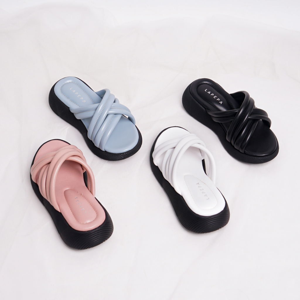 Adarastore -TARA KIDS Sandal Casual Anak Perempuan Sendal Cewek Tebal Kekinian Wedges Model Silang