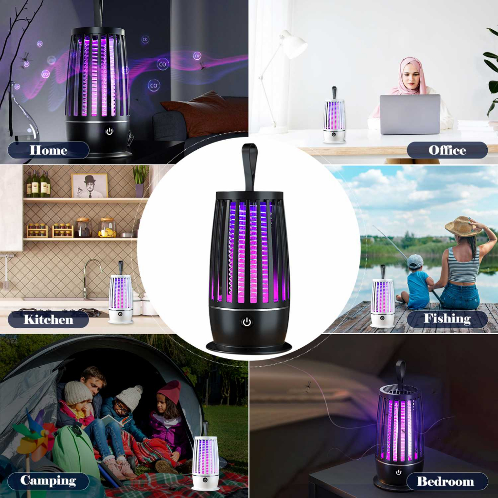 Lampu LED UV Anti Nyamuk USB Mosquito Killer Lamp 1200mAh Lampu Pelindung Nyamuk Kapasitas Baterai Besar Portable