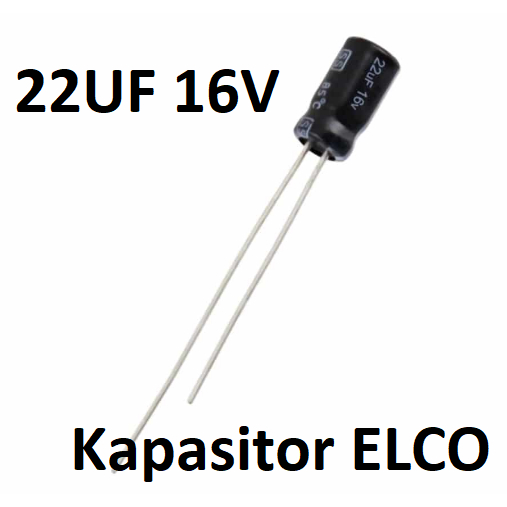 Kapasitor Capacitor ELCO Polar 22uf 16v 22 uf 16 V 22 mikro 16 volt