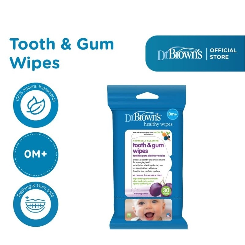 DR BROWNS Tooth &amp; Gum Wipes EXP 2025