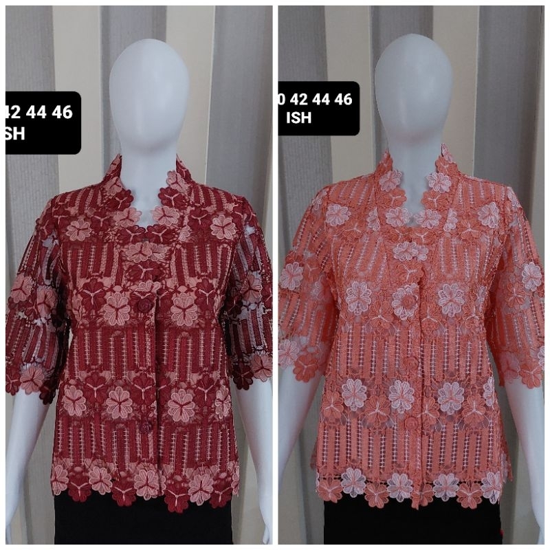 Blouse Pink Boutique Casual Wear | Blouse Bangkok Kancing Depan | Blus Brokat