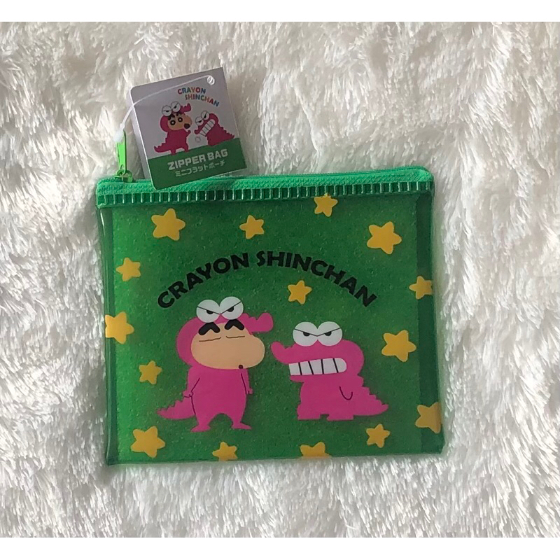 

RK zipper pouch crayon shinchan serbaguna size 14x12cm original japan