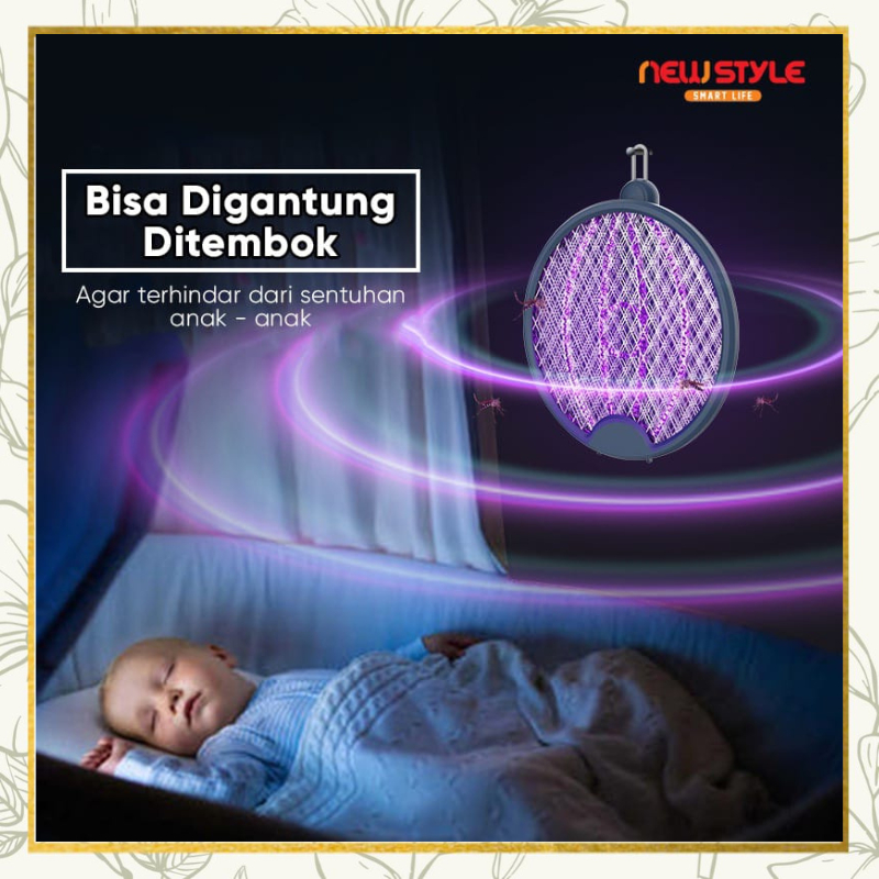 [ COD ] Raket Nyamuk Listrik / Pemukul Nyamuk Elektrik Lampu Mosquito Killer 3IN1