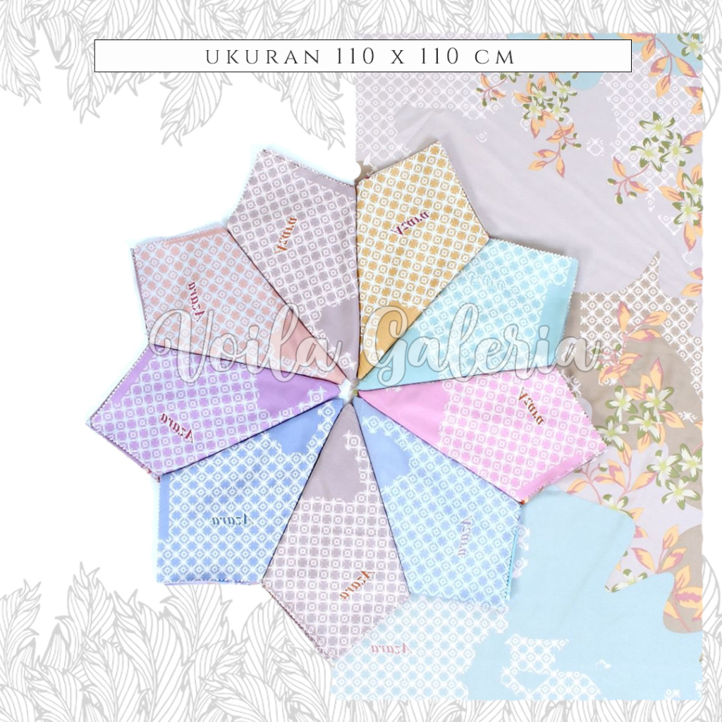 Hijab Segiempat Motif Premium Square - Kerudung Jilbab Voal Oleh Oleh Haji Umroh