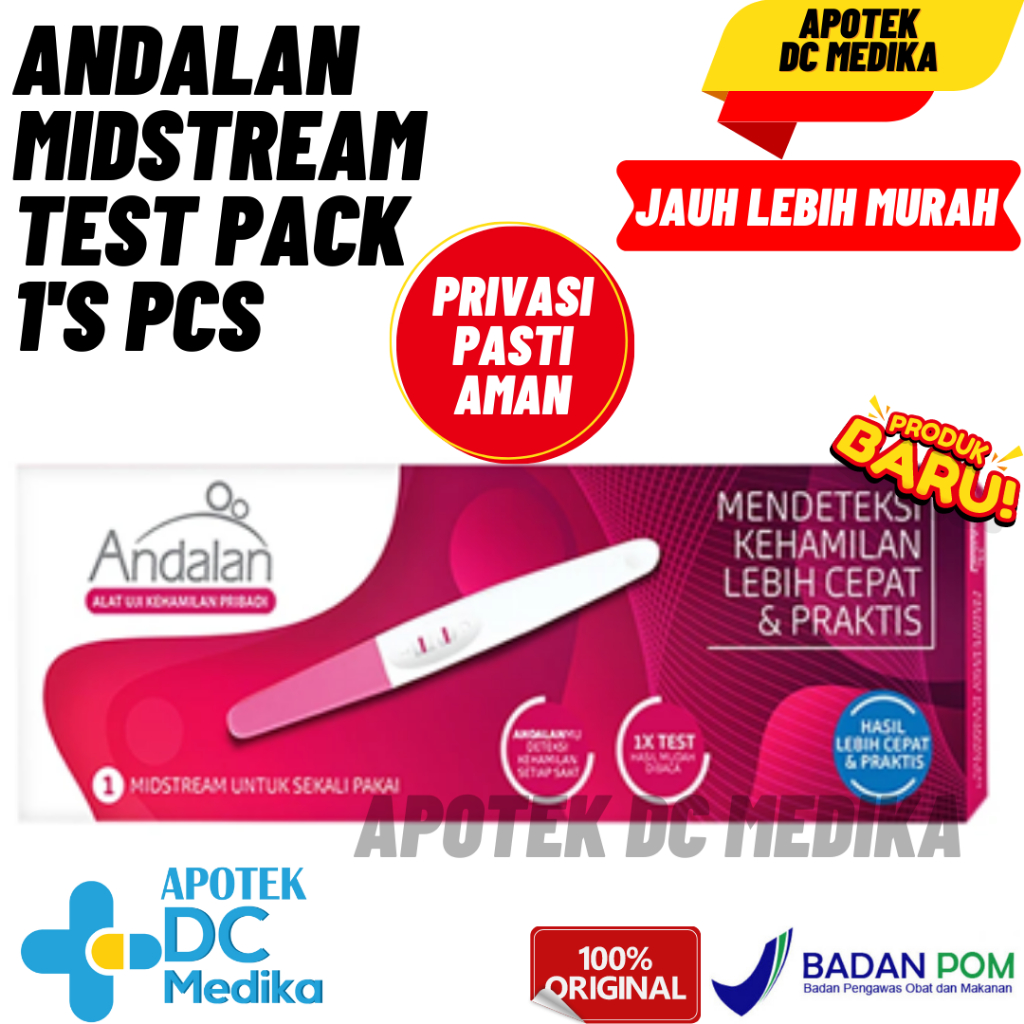 Andalan Midstream / Tes Kehamilan / Compact / Test Pack / Program Hamil / Pregnancy Test / Promil / 1's