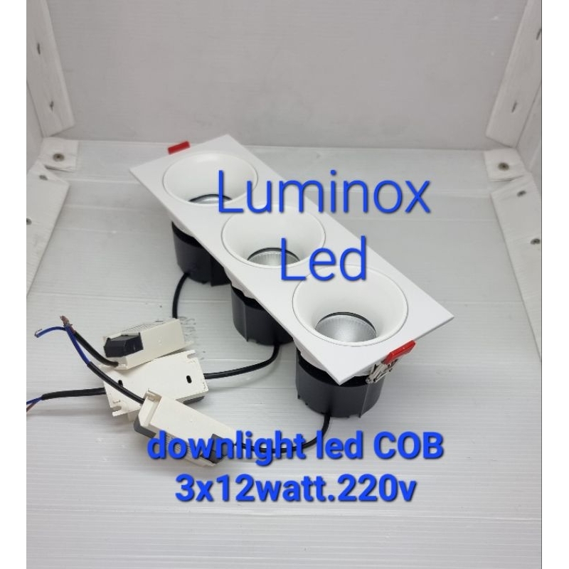 downlight cob 3mata 3gang 36w 3x12w - spot light ceiling plafon led 3x12watt 36watt 4000k 220volt