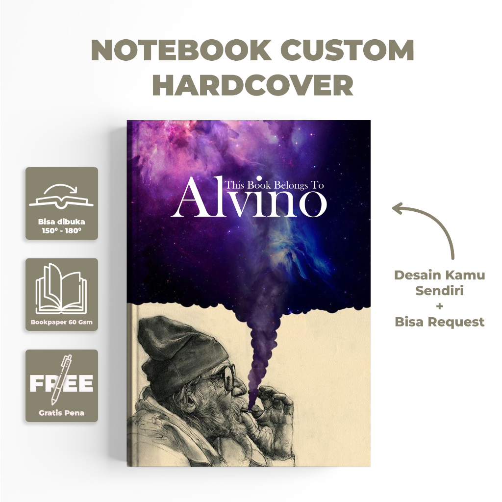 

notebook custom 50 lembar / notebook / notebook estetik / notebook keren / notebook hadiah / notebook kekinian / notebook hadiah / notebook murah / alvino / notebook cowok / notebook hadiah