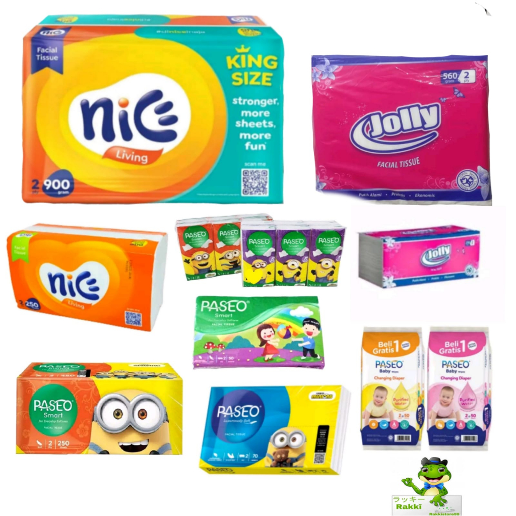 ❣️Rakkistore99❣️ (Paseo, Nice, Jolly) Tissue Wajah 2Ply | Tissue Basah