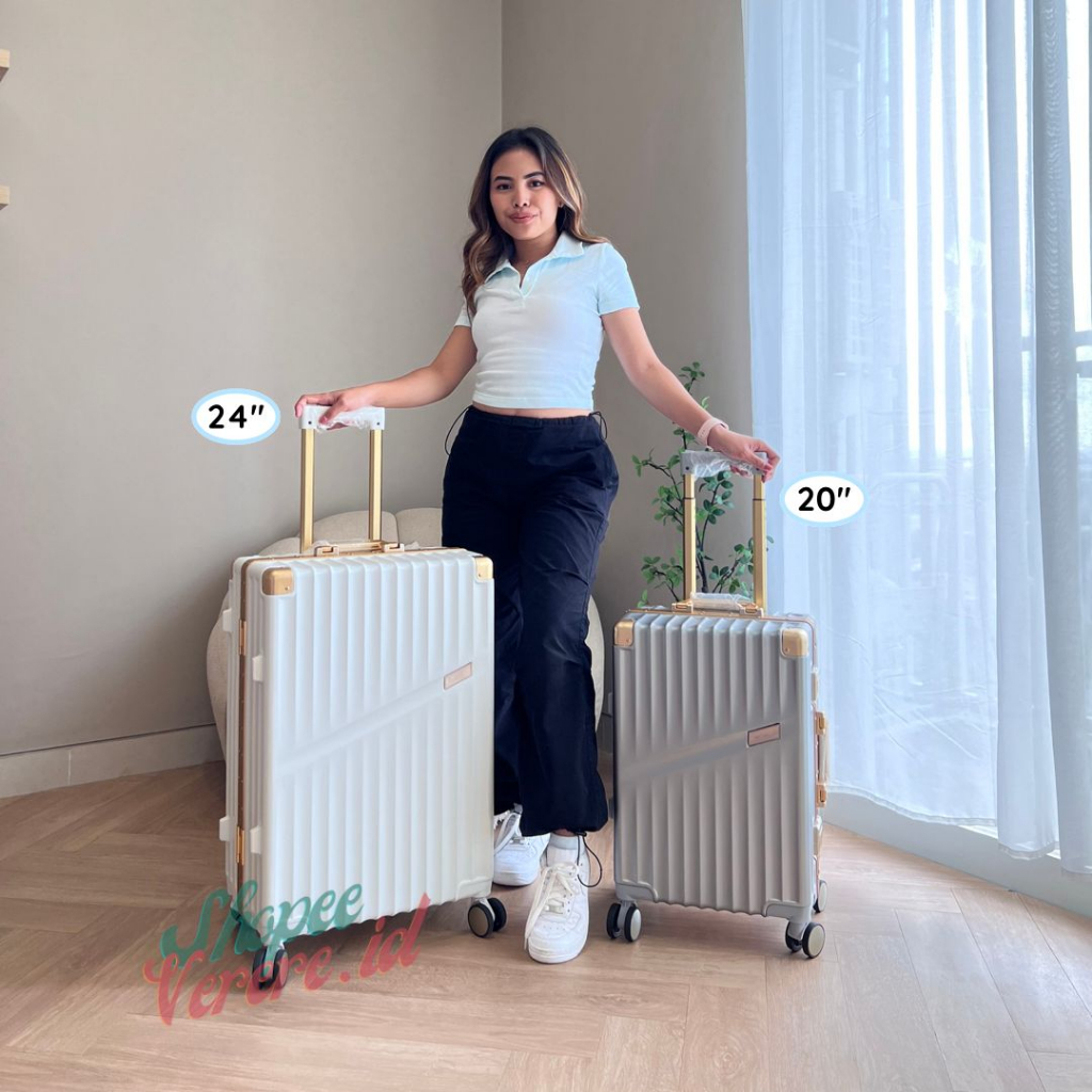 Koper Parkson AURORA Series 20 Inch Cabin Size 24 Inch Baggage Size  TSA Lock Frame Aluminium SuitCase Koper Anti Pecah