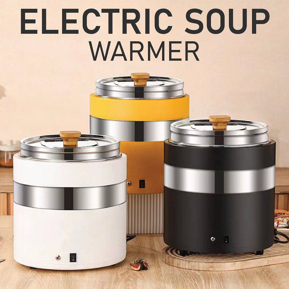 Electric Soup Warmer 11L Penghangat Pemanas Sup  bubur Listrik Catering Hotel Makanan Prasmanan Stainless Multifungsi