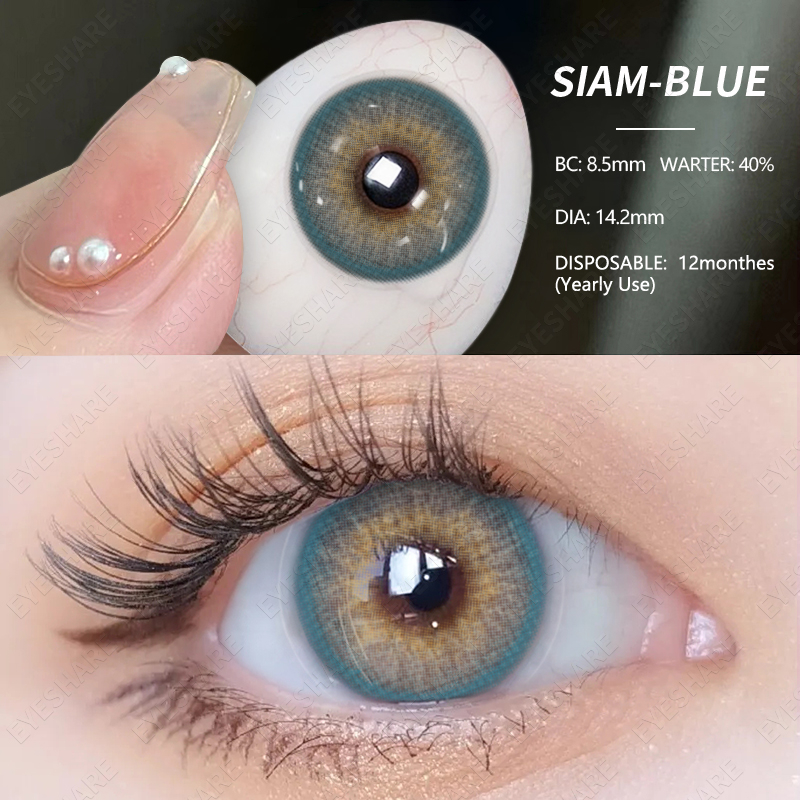 softlens SIAM Brown 1pasang lensa kontak warna14.2MM softlen mata korea gray normal soflen