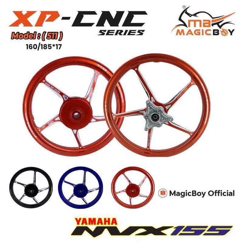 MAGIC BOY SPORT RIM FG 511 SIZE 160/185*17 UNTUK MOTOR AEROX 155 | VELG MAGIC BOY FG 511 OPEN HUB UN