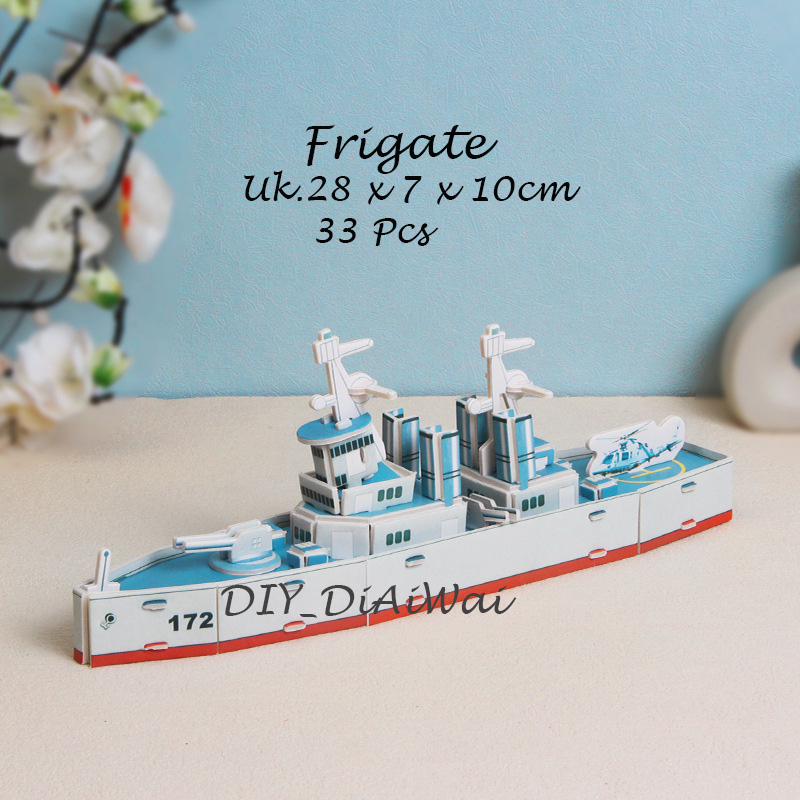 Puzzle 3D DIY bahan foam &amp; paper FRIGATE mainan puzzle edukasi anak (kado,pajangan,dekorasi)