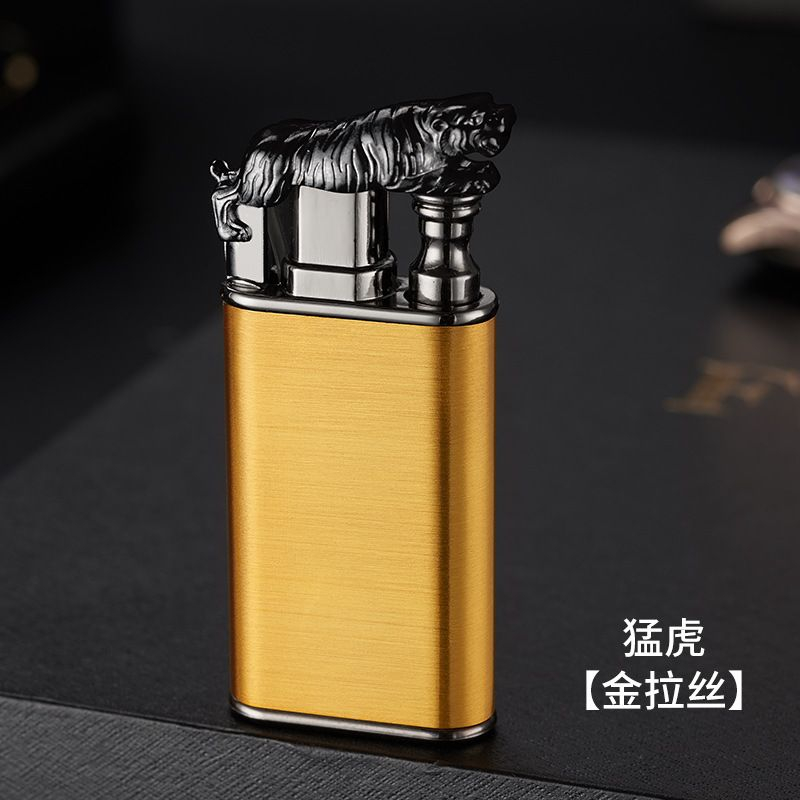 Mancis Korek Api 2 Api Dua APi Naga Macan Tiger Double Flame Isi Ulang