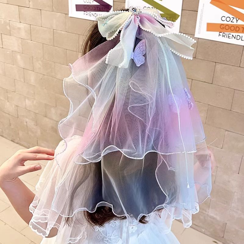 (Hello Girl)F244 Jepit Rambut Anak Motif Renda Pengantin Gaya Korea Import