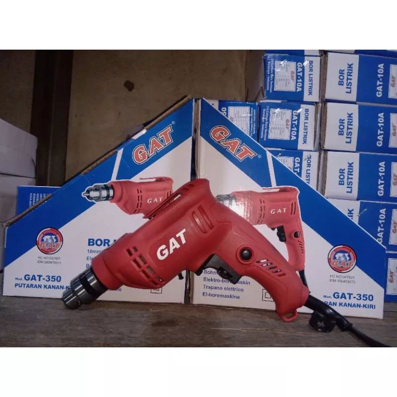 Mesin Bor Listrik GAT 350 10mm putaran kanan kiri / Bolak-balik