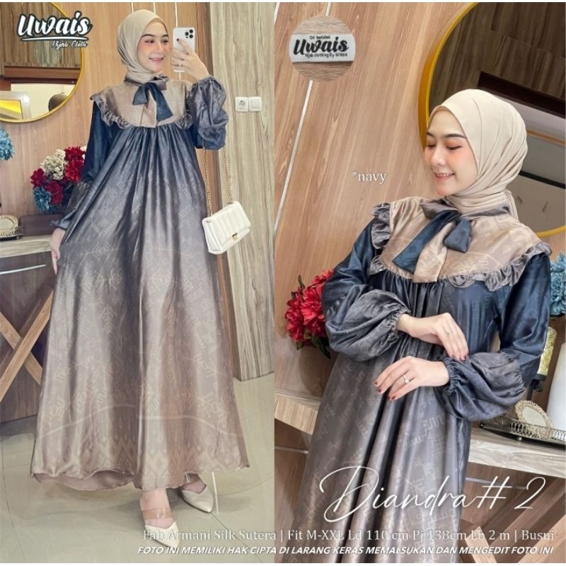 Baju Gamis Wanita Dress Maxi Diandra#2 Premium Uwais