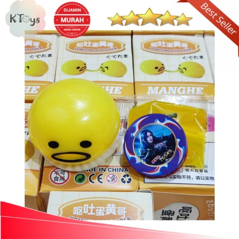 Mainan anak viral gudetama telur slime squishy termurah