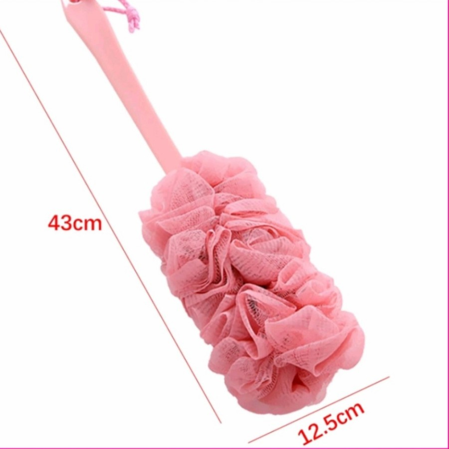 SIKAT MANDI PUNGGUNG SHOWER SCRUB PUFF GAGANG PANJANG / SPONS SCRUB BRUSH