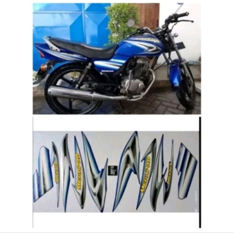 Striping stiker Megapro Hiu CW tahun 2005 biru