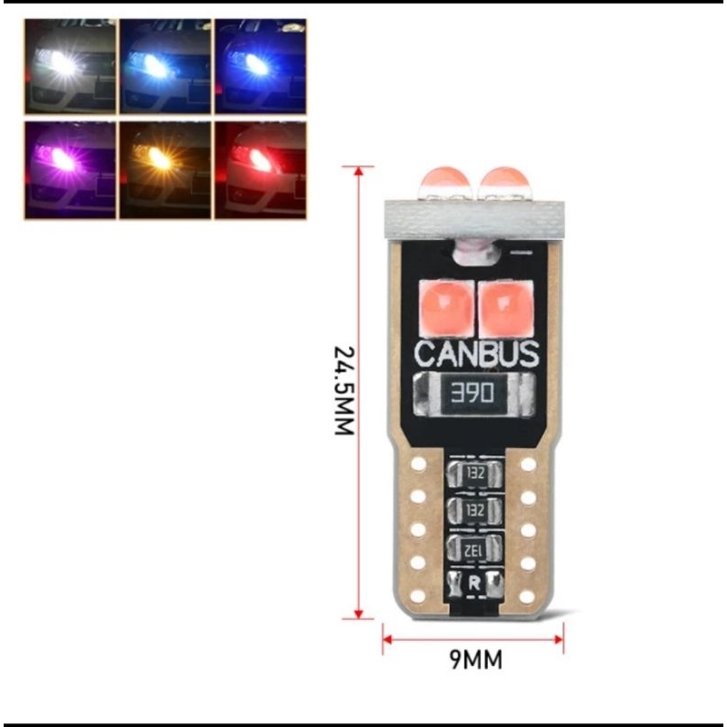 Lampu Senja Kabin Brighten LED T10 Canbus 6 led SMD 3030 Silicone 12v