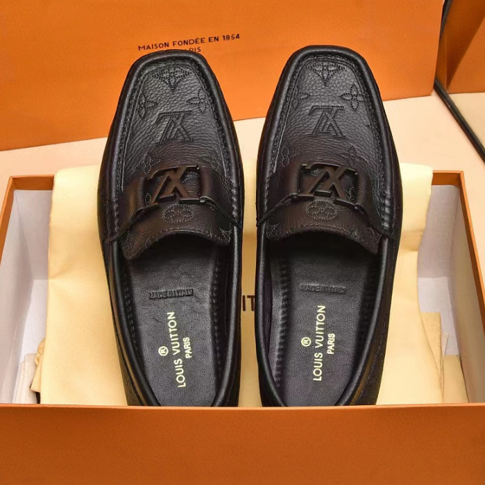 loafer cowok sepatu lv pria slip on hitam men shoes moccasin terbaru p1shoes sepatu kulit tanpa tali