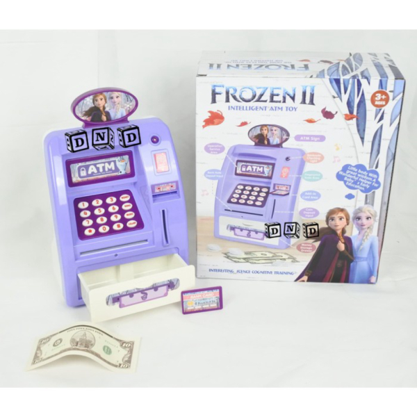 

Jual Mainan Edukasi Anak Celengan ATM Frozennn Ungu Money Safe Scan Jari Murah