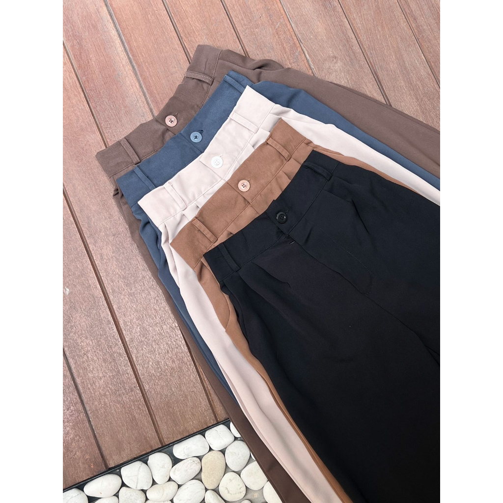 Cyra Highwaist Pants - Celana Panjang Wanita Korean Style - Celana Anti Kusut  - Celana Kulot Wanita - Celana Kantor - Loose Pants Wanita - 800 SJJ